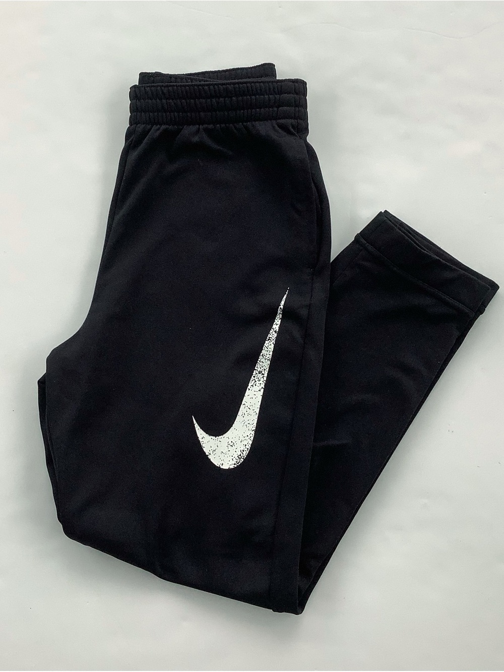 Nike Kids Black Joggers with White Swoosh